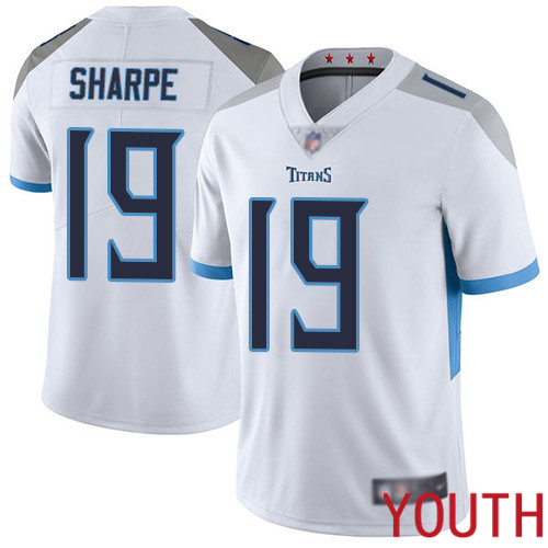 Tennessee Titans Limited White Youth Tajae Sharpe Road Jersey NFL Football #19 Vapor Untouchable